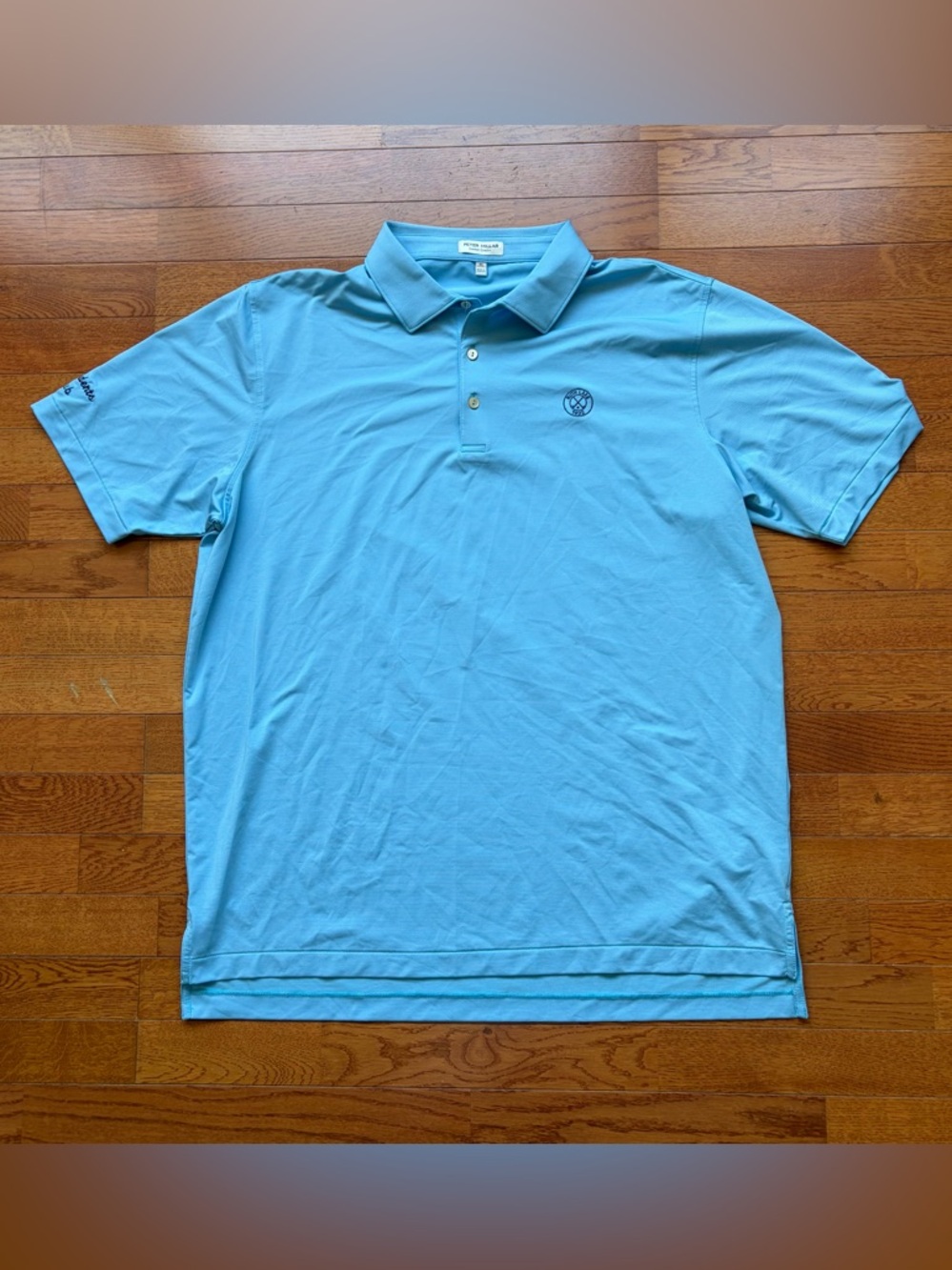 Peter Millar Summer Comfort Golf Polo Blue Pink Striped